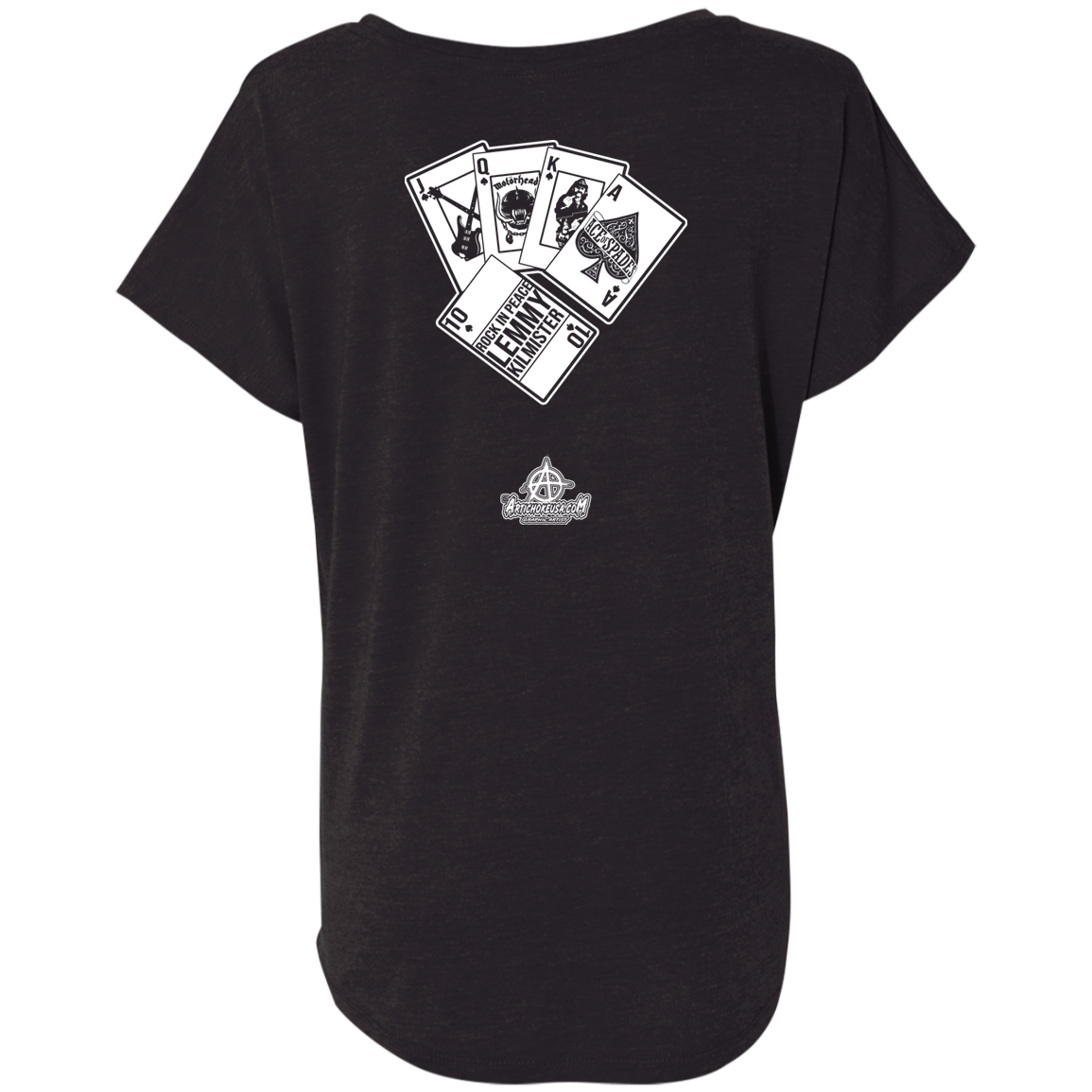 ArtichokeUSA Custom Design. Motorhead's Lemmy Kilmister's Favorite Video Poker Machine. Rock in Peace! Ladies' Triblend Dolman Sleeve