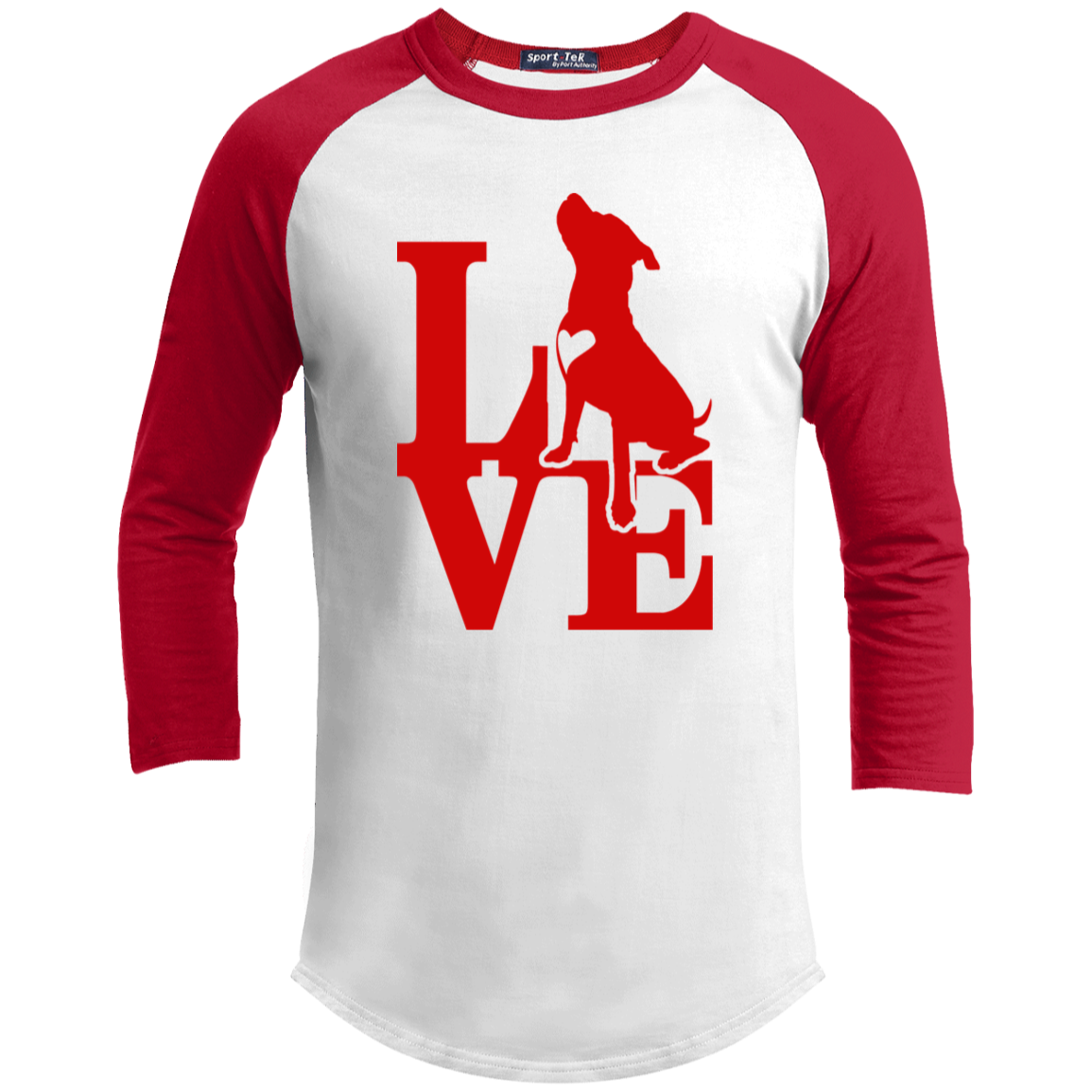 ArtichokeUSA Custom Design. Pitbull Love. Youth 3/4 Raglan Sleeve Shirt