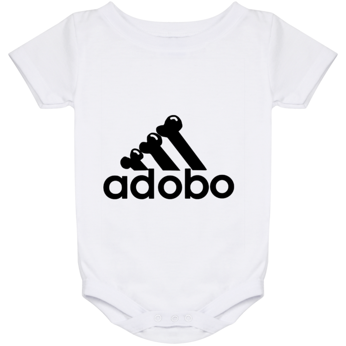 ArtichokeUSA Custom Design. Adobo. Adidas Parody. Baby Onesie 24 Month