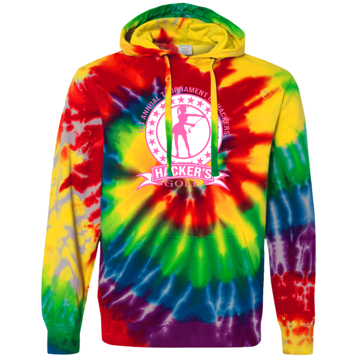 ZZZ#20 OPG Custom Design. 1st Annual Hackers Golf Tournament. Ladies Edition. Tie-Dyed Pullover Hoodie