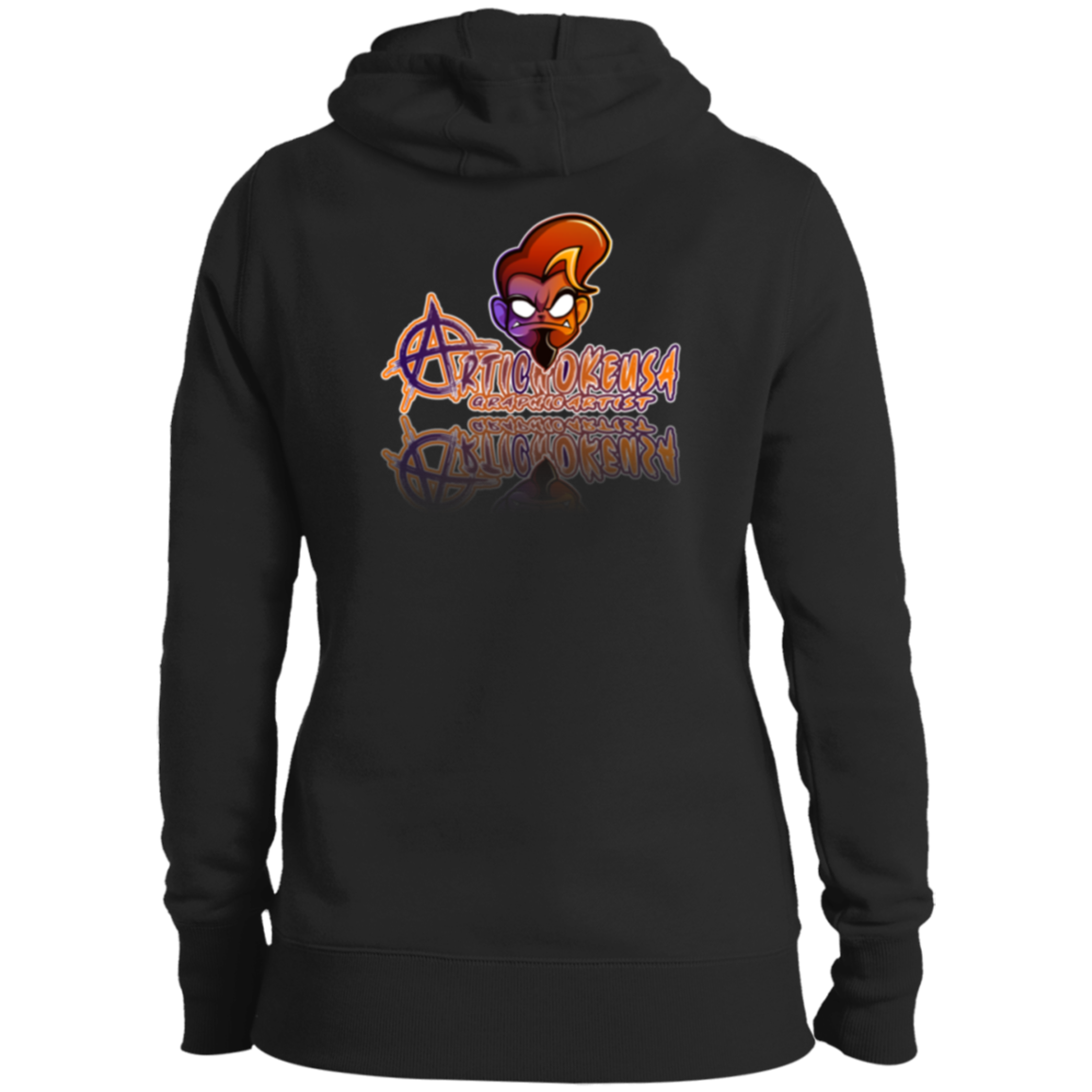 ArtichokeUSA Character and Font design.  Let's Create Your Own Team Design Today. Arthur. Ladies' Pullover Hooded Sweatshirt