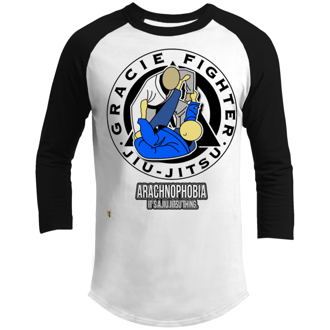 Artichoke Fight Gear Custom Design #1. Arachnophobia: Fear of Spiders. Spider Guard. It's a Jiu Jitsu Thing. 3/4 Raglan Sleeve Shirt