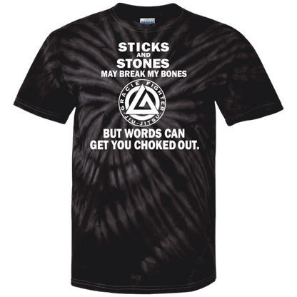 Artichoke Fight Gear Custom Design #19. Sticks and Stones. 100% Cotton Tie Dye T-Shirt