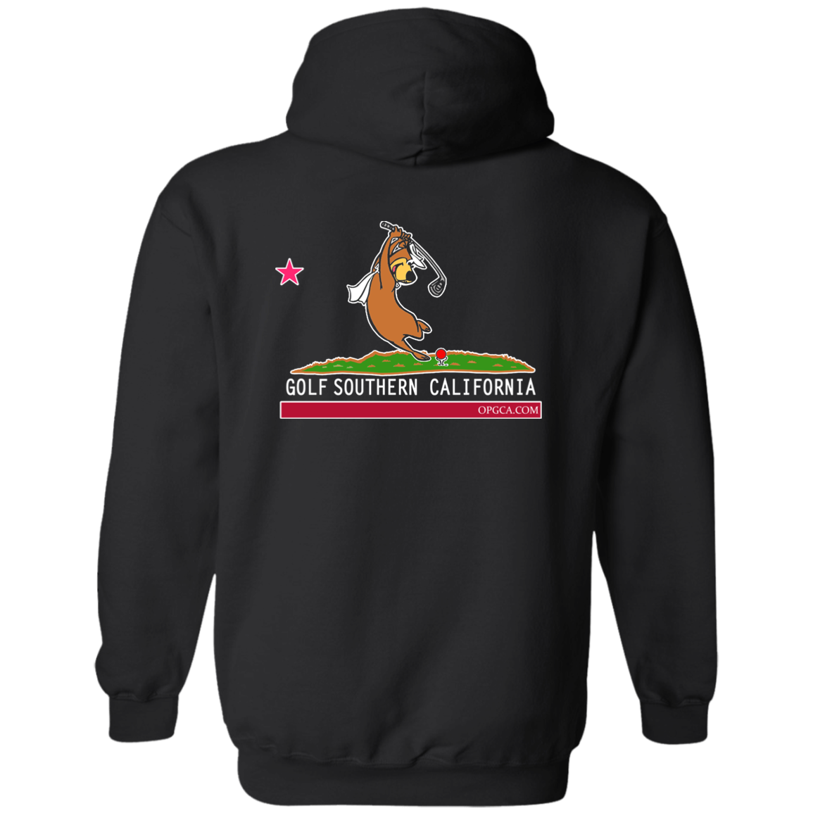 Custom Design #15. Golf Southern California with Yogi Fan Art. Zip Up Hooded Sweatshirt