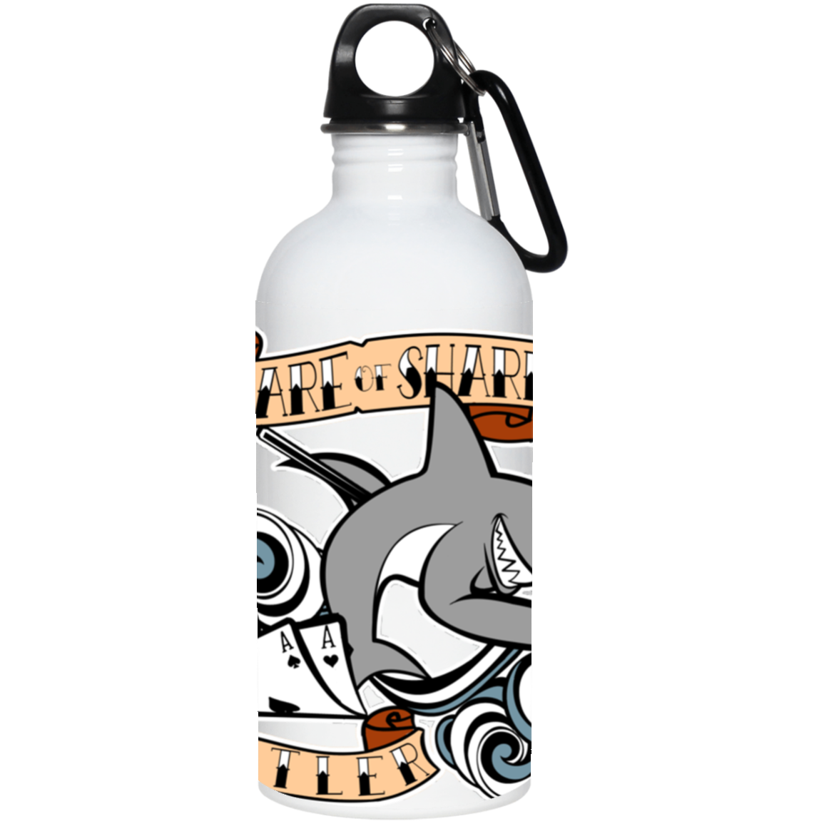 The GHOATS custom design #4. Beware of Sharks. Deisgned for my Dad, the best Pool and Card Shark out there. Let's create something for someone you know. Pool/Billiards. 20 oz. Stainless Steel Water Bottle