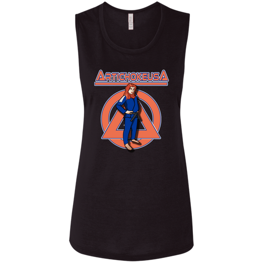 ArtichokeUSA Character and Font design. Let's Create Your Own Team Design Today. Amber. Ladies' Flowy Muscle Tank