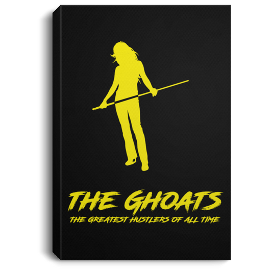 The GHOATS custom design #36. Shark Sighted. Female Pool Shark. Shoot At Your Own Risk. Pool / Billiards. Portrait Canvas .75in Frame