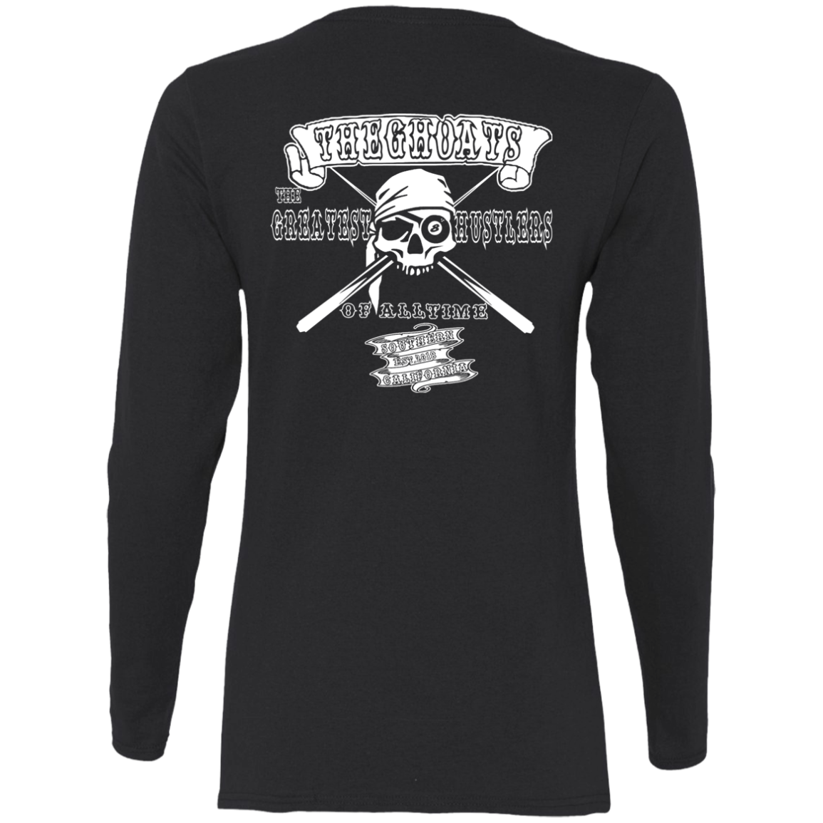 The GHOATS Custom Design. #4 Motorcycle Club Style. Ver 2/2. Ladies' Cotton LS T-Shirt