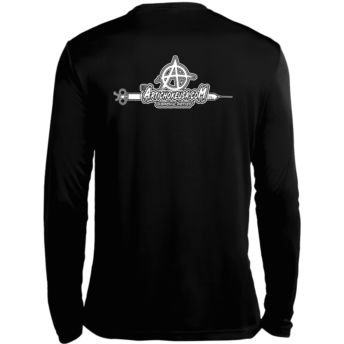 ArtichokeUSA Custom Design. Vaccinated AF (and fine). Long Sleeve Moisture-Wicking Tee