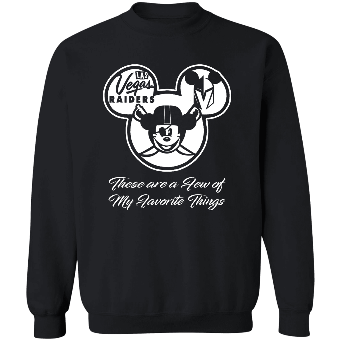 ArtichokeUSA Custom Design. Las Vegas Raiders & Mickey Mouse Mash Up. Fan Art. Parody. Crewneck Pullover Sweatshirt