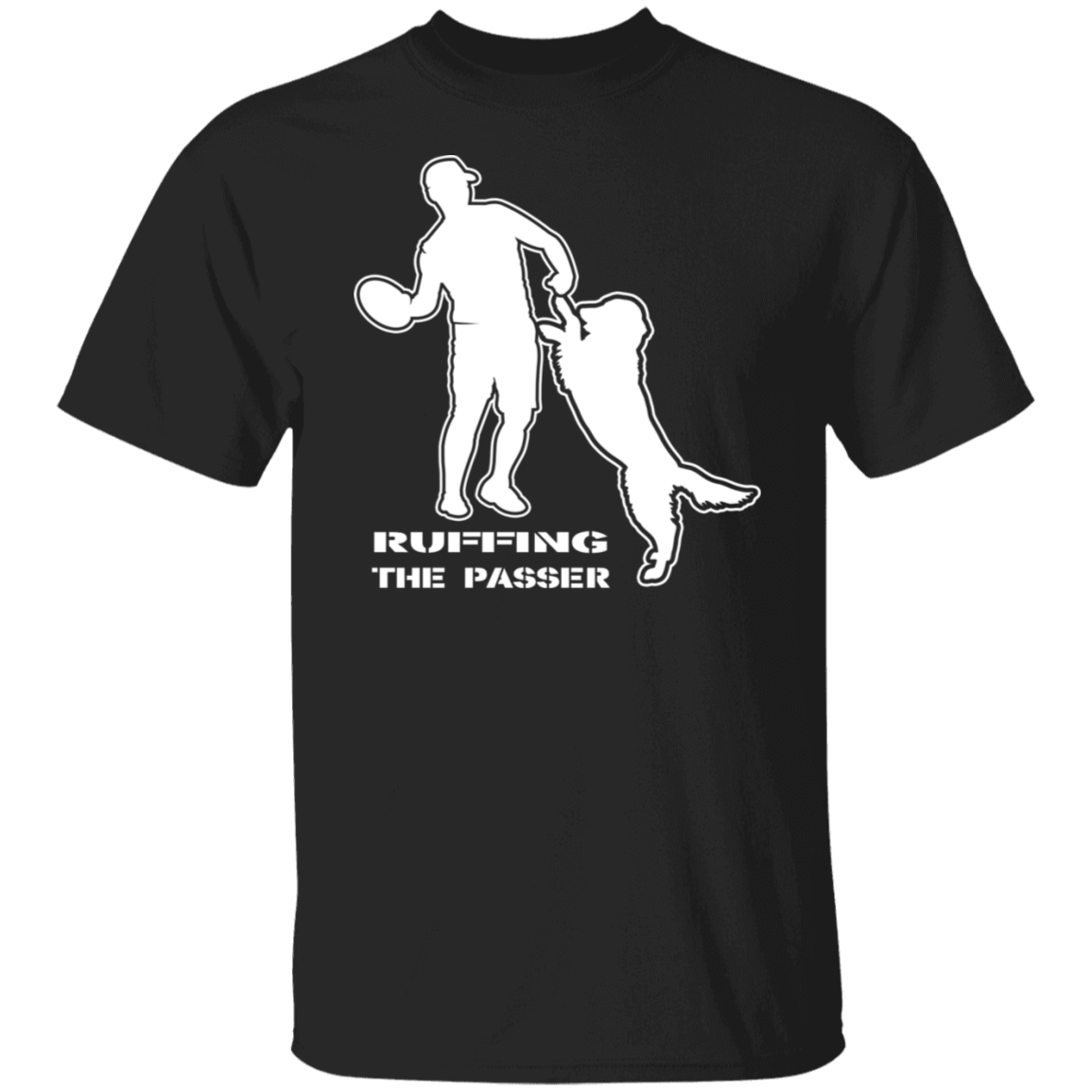 ArtichokeUSA Custom Design. Ruffing the Passer. Golden Lab Edition. 5.3 oz. T-Shirt