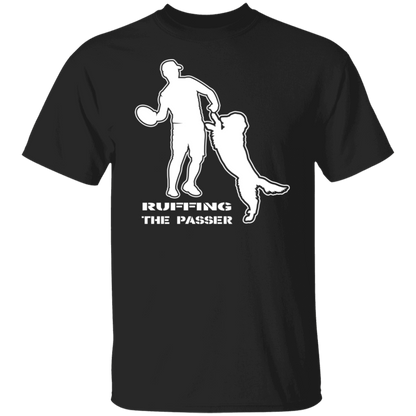 ArtichokeUSA Custom Design. Ruffing the Passer. Golden Lab Edition. 5.3 oz. T-Shirt