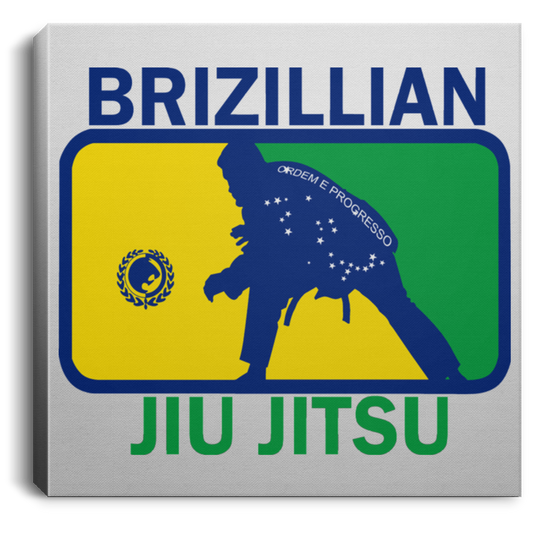 Artichoke Fight Gear Custom Design #5. BJJ MLB Brazil Flag Colors. Parody v2. Square Canvas .75in Frame