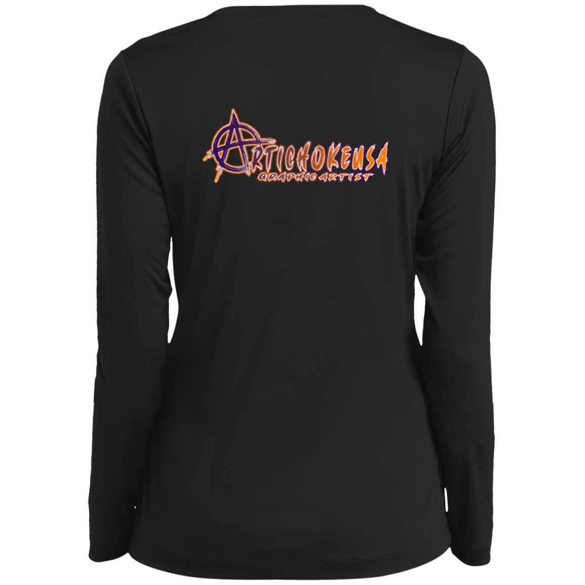 ArtichokeUSA Character and Font design. Let's Create Your Own Team Design Today. Arthur. Ladies’ Long Sleeve Performance V-Neck Tee