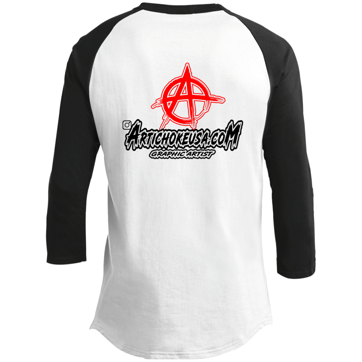 ArtichokeUSA Custom Design. RUN ART. RUN DMC Parody. Youth 3/4 Raglan Sleeve Shirt