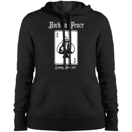 ArtichokeUSA Custom Design. Lemmy Kilmister "Ace of Spades" Tribute Fan Art Version 2 of 2. Ladies' Pullover Hooded Sweatshirt