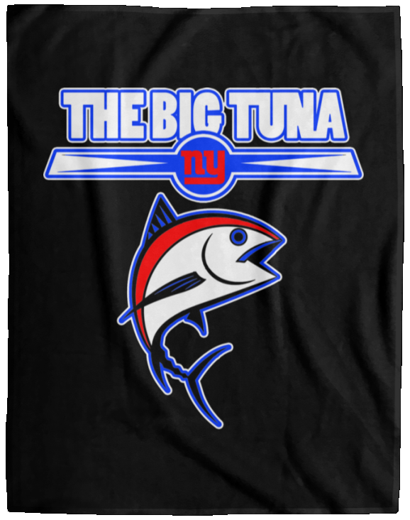 ArtichokeUSA Custom Design. The Big Tuna. Bill Parcell Tribute. NY Giants Fan Art. Cozy Plush Fleece Blanket - 60x80