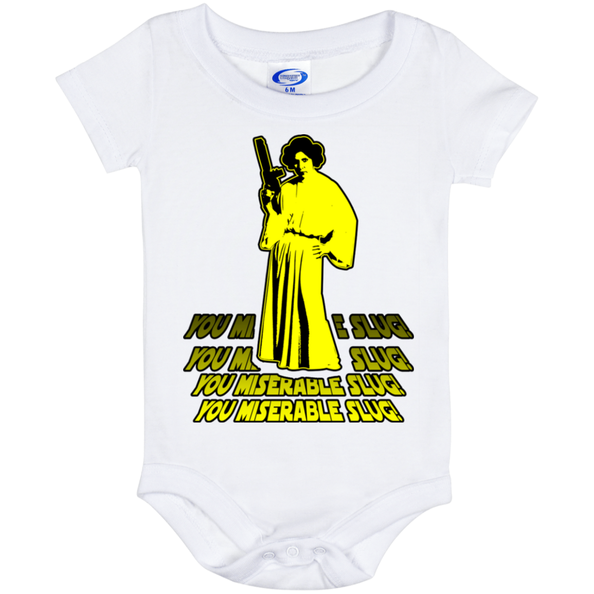 ArtichokeUSA Custom Design. You Miserable Slug. Carrie Fisher Tribute. Star Wars / Blues Brothers Fan Art. Parody. Baby Onesie 6 Month