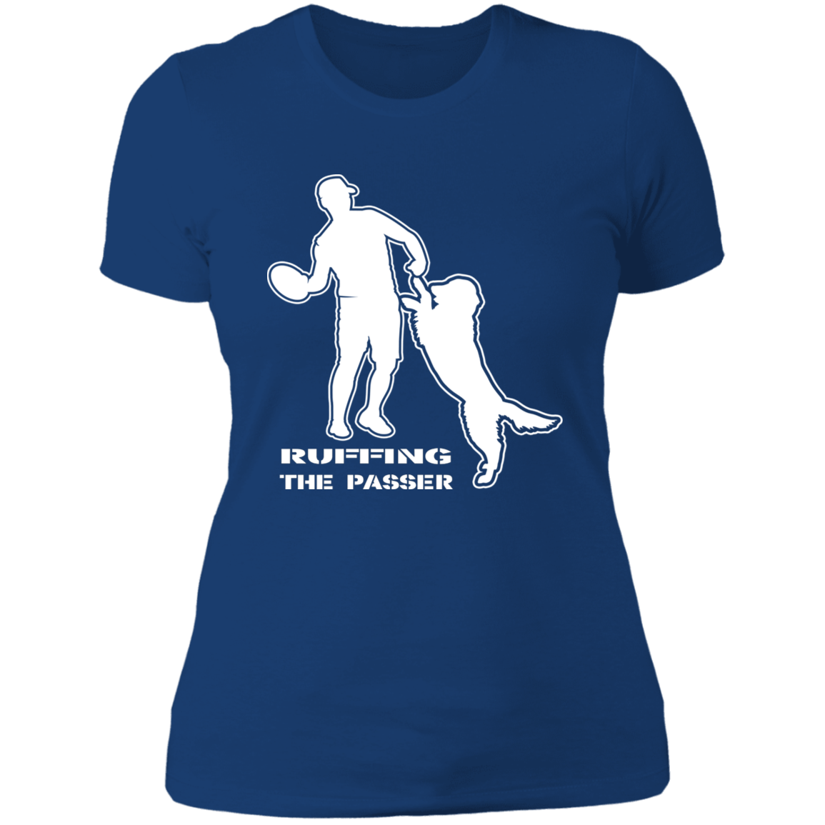 ArtichokeUSA Custom Design. Ruffing the Passer. Golden Lab Edition. Ladies' Boyfriend T-Shirt