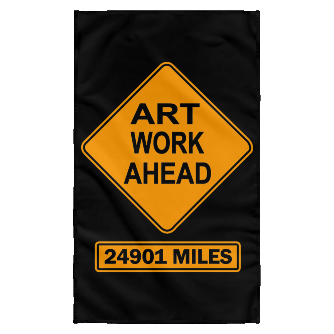 ArtichokeUSA Custom Design. Art Work Ahead. 24,901 Miles (Miles Around the Earth). Sublimated Wall Flag