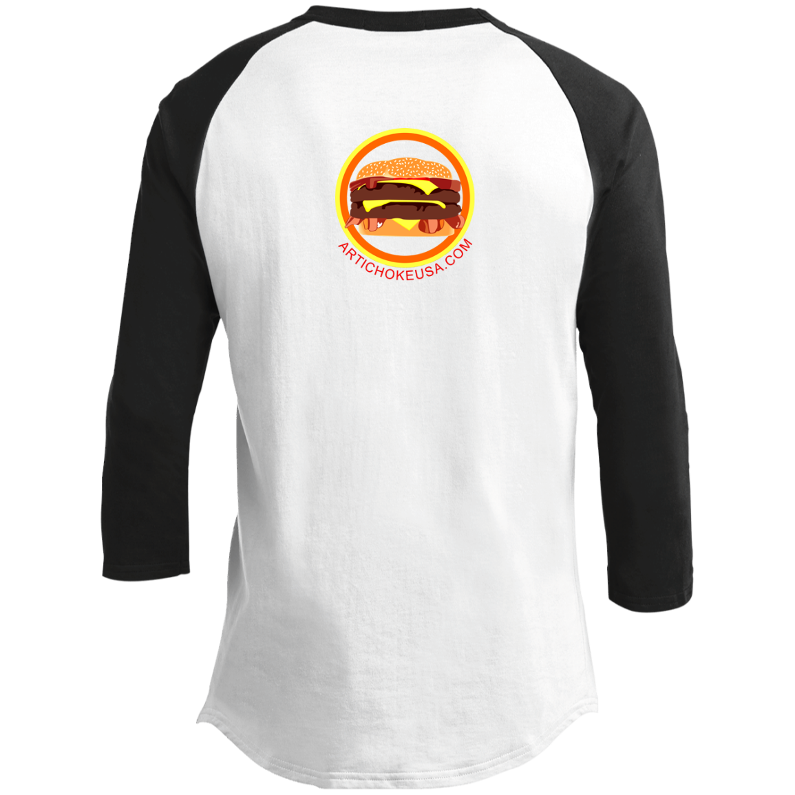 ArtichokeUSA Custom Design. Best Friends Forever. Bacon Cheese Burger. Men's 3/4 Raglan Sleeve Shirt
