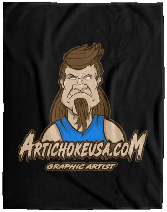 ArtichokeUSA Character and Font design. Let's Create Your Own Team Design Today. Mullet Mike. Fleece Blanket - 60x80