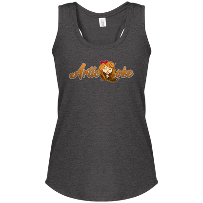 ZZ#21 Characters and Fonts. Aubrey. A show case of my characters and font styles. Ladies' Tri Racerback Tank