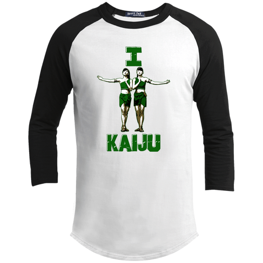 ArtichokeUSA Custom Design. I Heart Kaiju. Fan Art. Youth 3/4 Raglan Sleeve Shirt