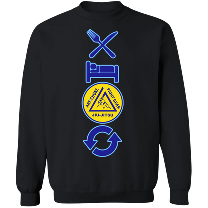 Artichoke Fight Gear Custom Design #4. Eat. Sleep. BJJ/Create Your Own Custom Design Repeat. BJJ. Crewneck Sweatshirt