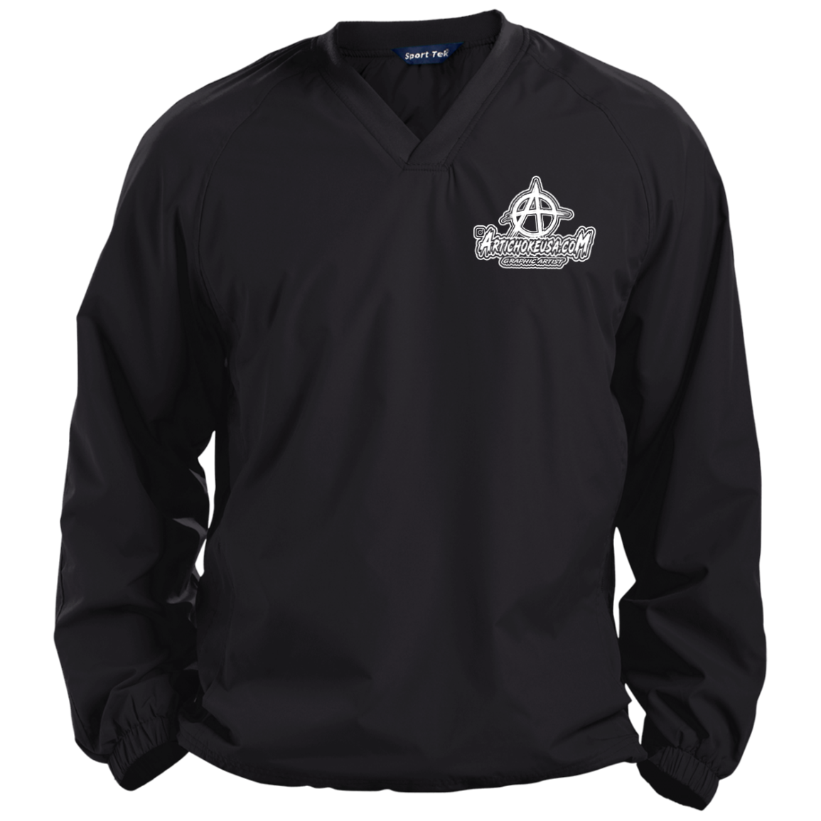 Embroidered Pullover V-Neck Windshirt