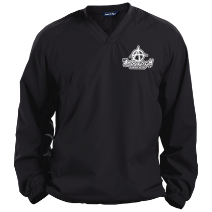Embroidered Pullover V-Neck Windshirt