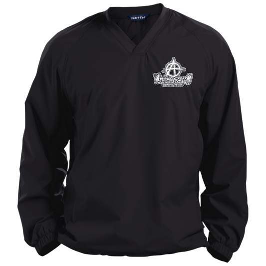 Embroidered Pullover V-Neck Windshirt