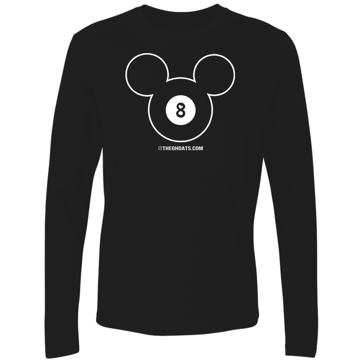 The GHOATS Custom Design #19. Look at the back. Mickey Hustle. Mickey Fan Art. Ultra Soft Fitted Men's Long Sleeve