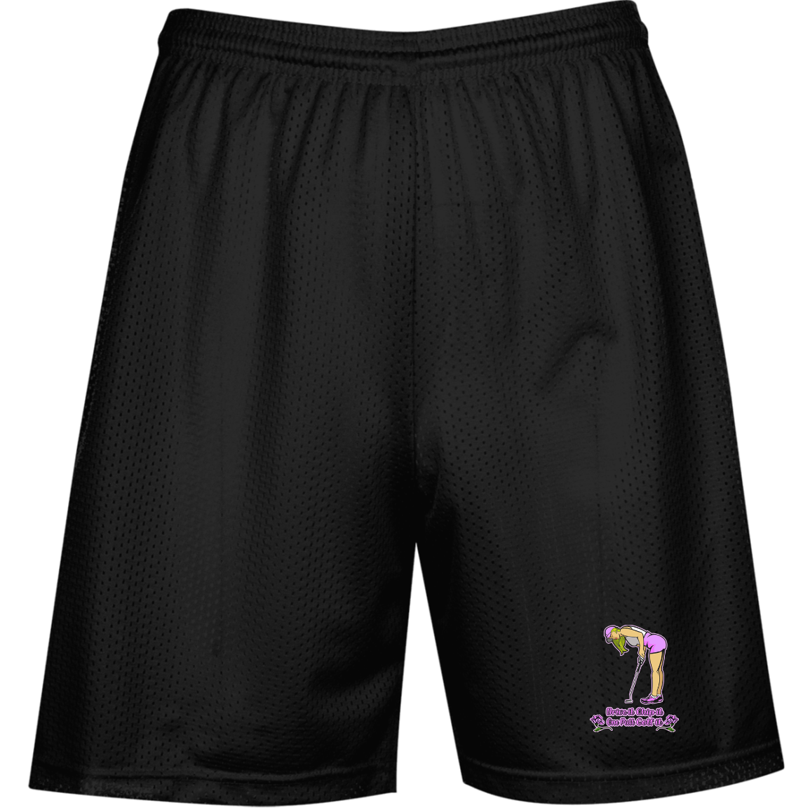 OPG Custom Design #13. Drive it. Chip it. One Putt Golf it. Double layer 100% Polyester Mesh Performance Mesh Shorts