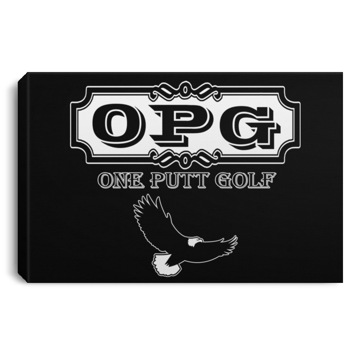 OPG Custom Design #0. OPG - One Putt Golf.  Front and Back Design. Landscape Canvas .75in Frame