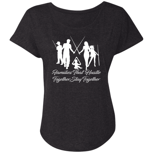 The GHOATS Custom Design. #11 Families That Hustle Together, Stay Together. Ladies' Triblend Dolman Sleeve