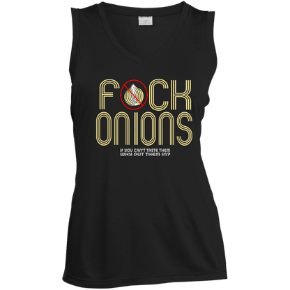 ArtichokeUSA Custom Design. Fuck Onions. Ladies' Sleeveless V-Neck