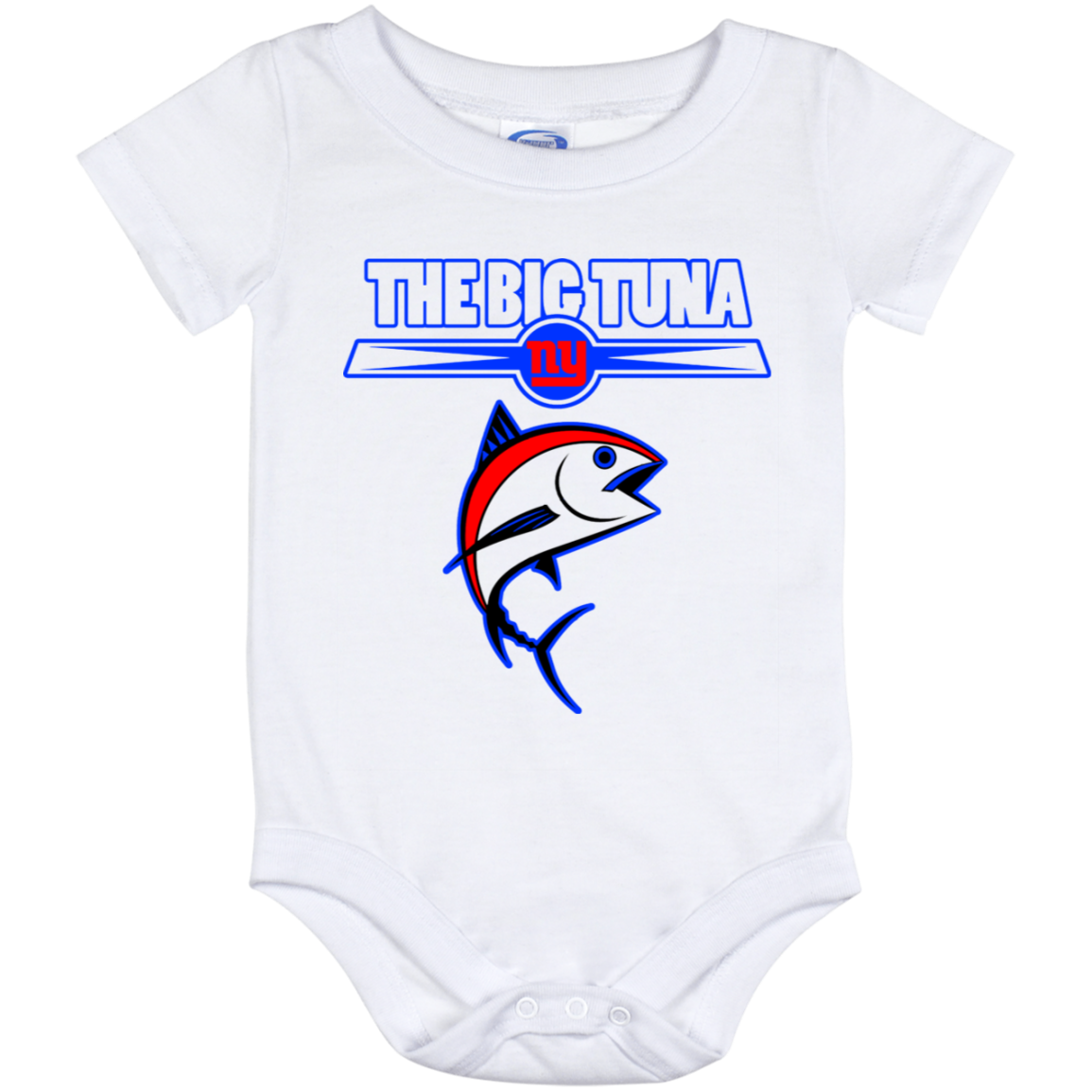 ArtichokeUSA Custom Design. The Big Tuna. Bill Parcell Tribute. NY Giants Fan Art. Baby Onesie 12 Month