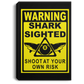 The GHOATS custom design #31. Shark Sighted. Male Pool Shark. Shoot At Your Own Risk. Pool / Billiards. Portrait Canvas .75in Frame