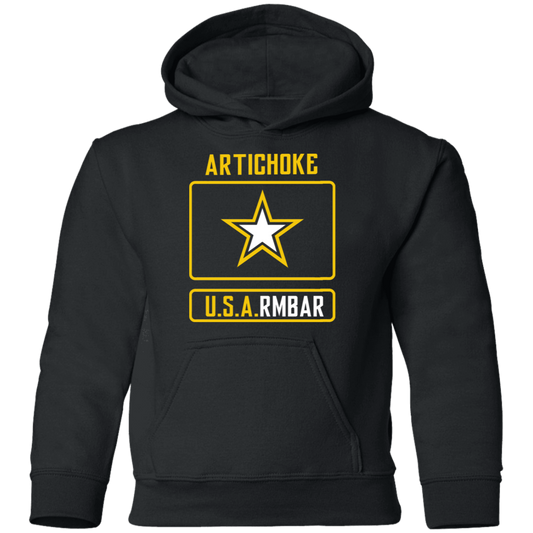 Artichoke Fight Gear Custom Design #8. ArtichokeUSArmbar. US Army Parody. Youth Pullover Hoodie