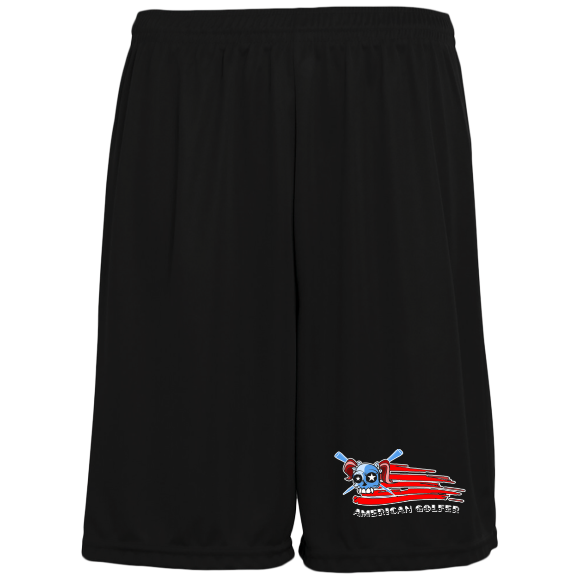 OPG Custom Design #12. American Golfer. Female Edition. 100% Polyester Training Shorts w/Pockets