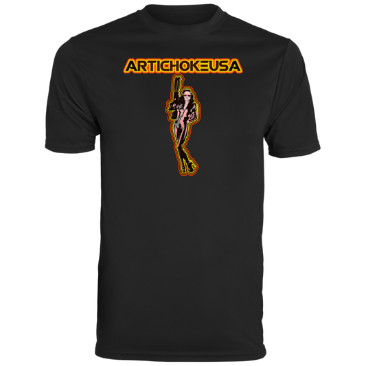 ArtichokeUSA Character and Font design. Let's Create Your Own Team Design Today. Mary Boom Boom. Men's Moisture-Wicking Tee