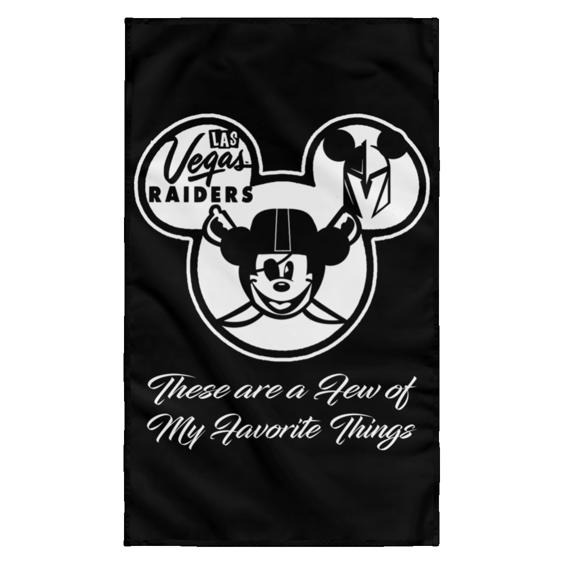 ArtichokeUSA Custom Design. Las Vegas Raiders & Mickey Mouse Mash Up. Fan Art. Parody. Wall Flag