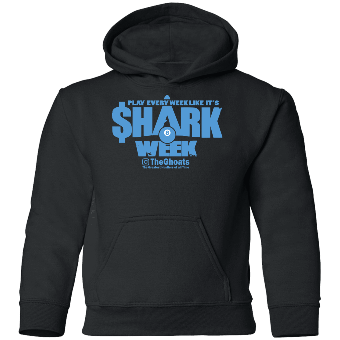 The GHOATS Custom Design. #32. Shark Week. Shark Life. Youth Pullover Hoodie