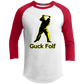 OPG Custom Design #19. GUCK FOLF. Men's Edition. Youth 3/4 Raglan Sleeve Shirt