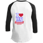 ArtichokeUSA Custom Design. I heart New York Giants. NY Giants Football Fan Art. Men's 3/4 Raglan Sleeve Shirt