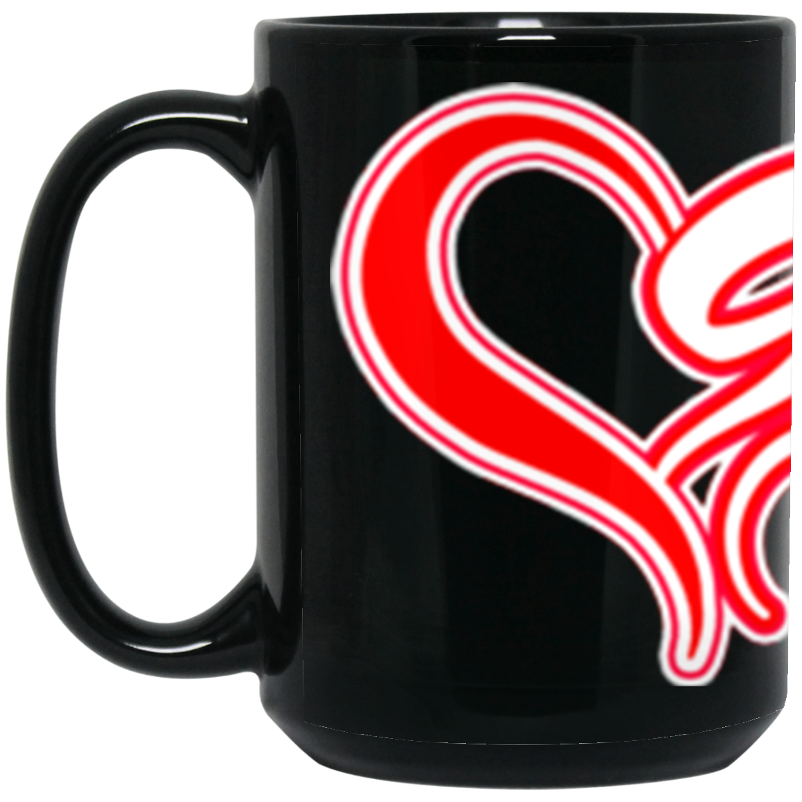 ArtichokeUSA custom design #50. 9ers Love. SF 49ers parody. Sports. 15 oz. Black Mug