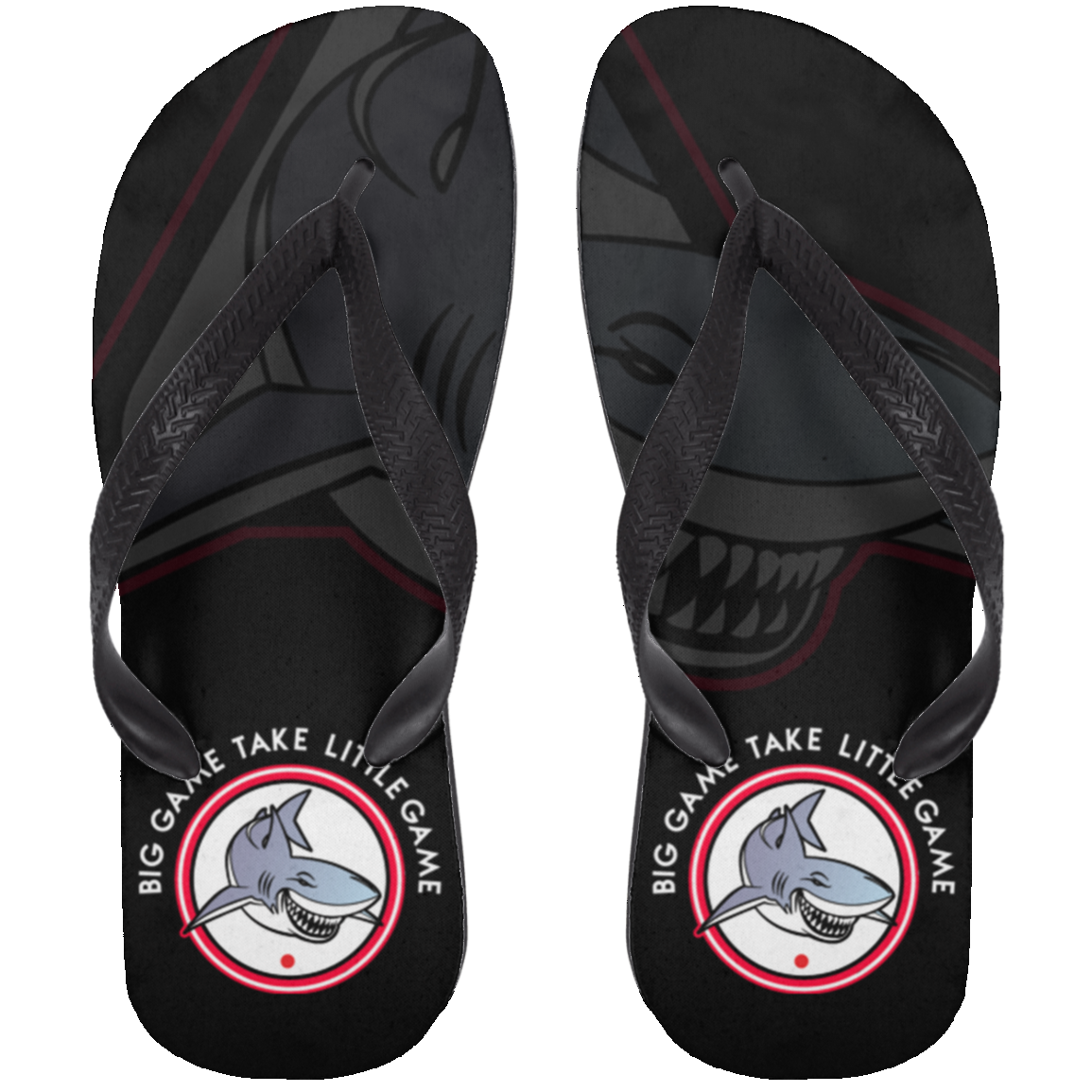 The GHOATS Custom Design. #25 Big Game Take Little Game. Adult Flip Flops