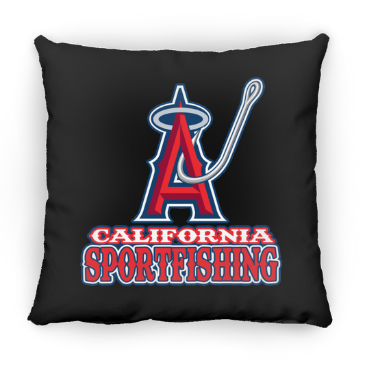 ArtichokeUSA Custom Design. Anglers. Southern California Sports Fishing. Los Angeles Angels Parody. Square Pillow 18x18