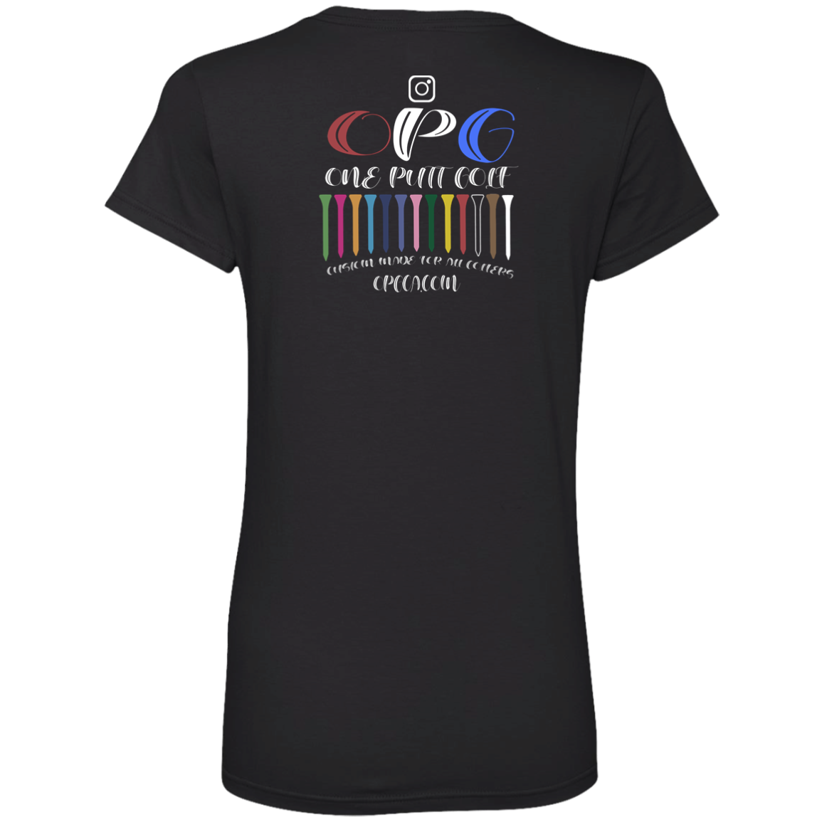 OPG Custom Design #6. Driveristee & Inclusion. Ladies' V-Neck 100% Ring Spun Cotton T-Shirt